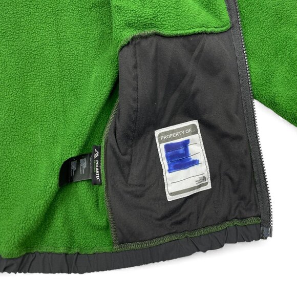 The North Face Green Gray Fleece Polartec Zip Jacket Boys Kids Medium 10-12 - Picture 7 of 9